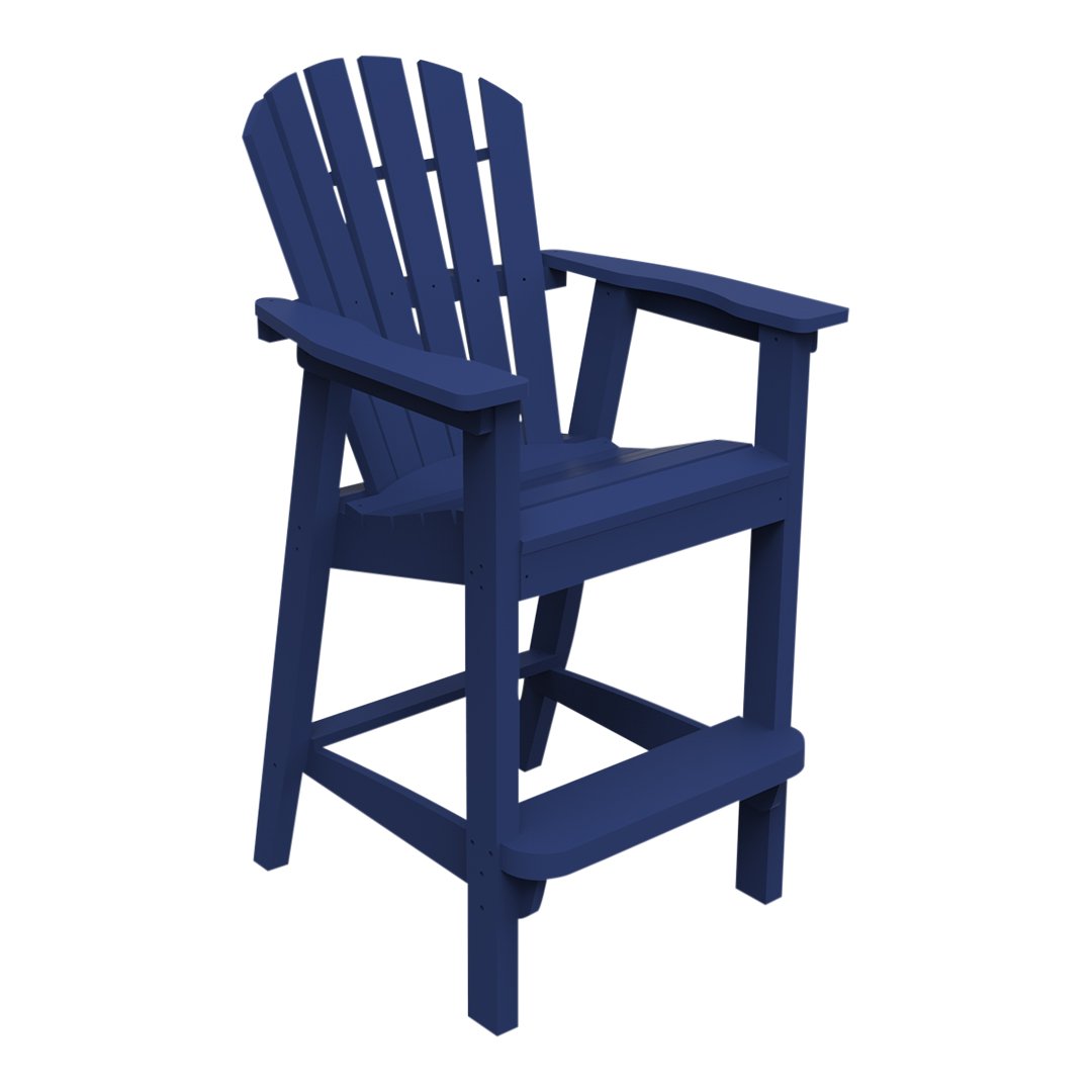 Adirondack Shellback Bar Chair - Comfortable Outdoor Bar Stool for Patio, Deck, and Backyard - Perfect for Entertaining and Relaxing