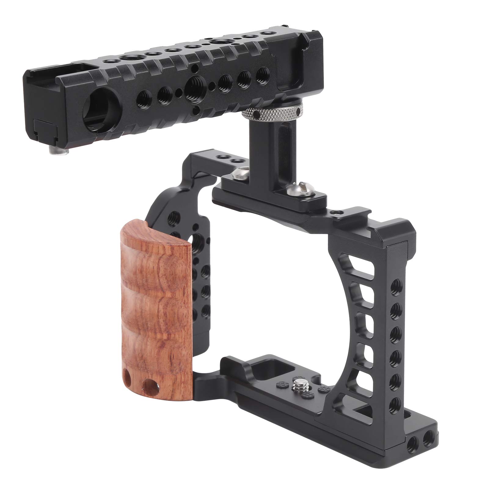 Professional Camera Cage Kit with Handle - Anodized Aluminum, Anti-Slip Pads & Durable Design for DSLR/Mirrorless Cameras - Perfect for Vlogging, Filmmaking & Studio Photography