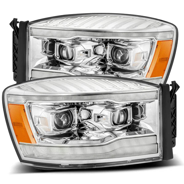 06-08 Dodge Ram LUXX Series LED Projector Headlights - Chrome Housing - High Performance Lighting for Night Driving & Off-Road Adventures