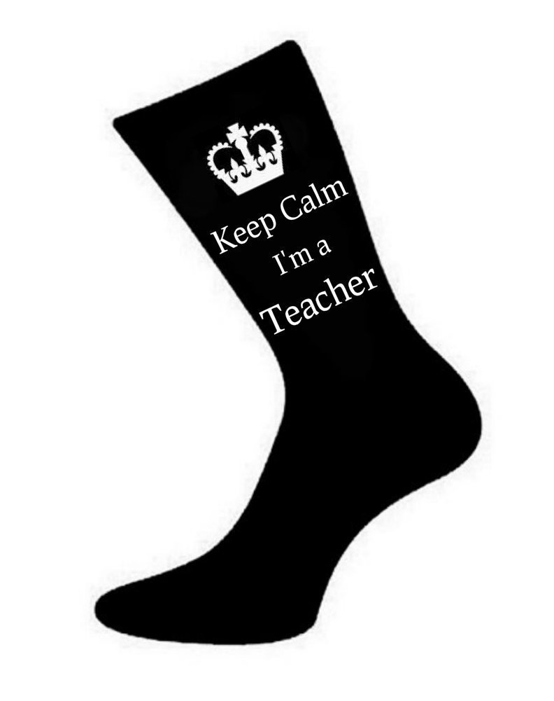 Keep Calm I'm a Teacher Socks for Men - Funny Black Novelty Socks for Teachers, Educators & Professors - Perfect for Classroom, Gifts & School Spirit