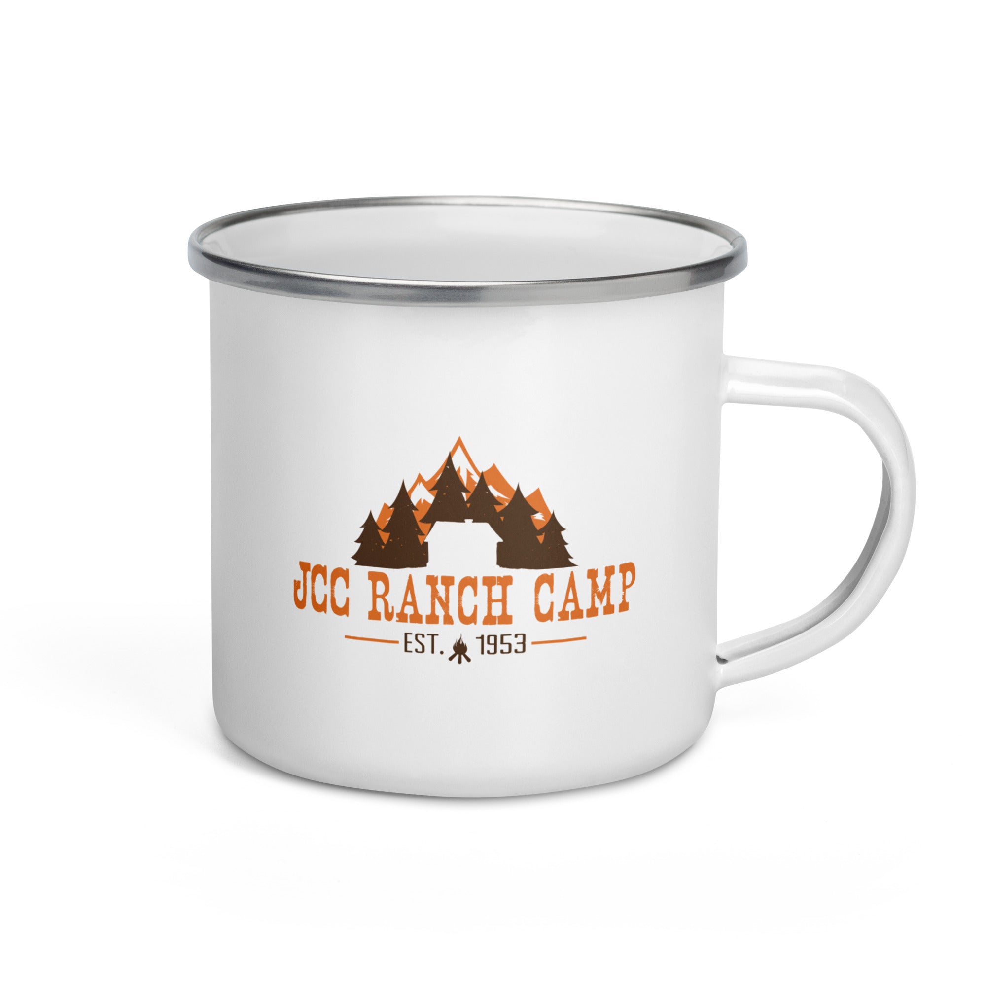 JCC Ranch Enamel Camping Mug - Durable Coffee Cup for Outdoor Adventures, Hiking & Travel - Rust-Proof & Lightweight for Camping, Picnics & Home Use