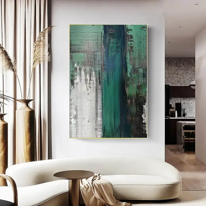 Abstract Painting #AB 011 - Modern Wall Art Decor for Living Room, Bedroom & Office | Handmade Canvas Artwork