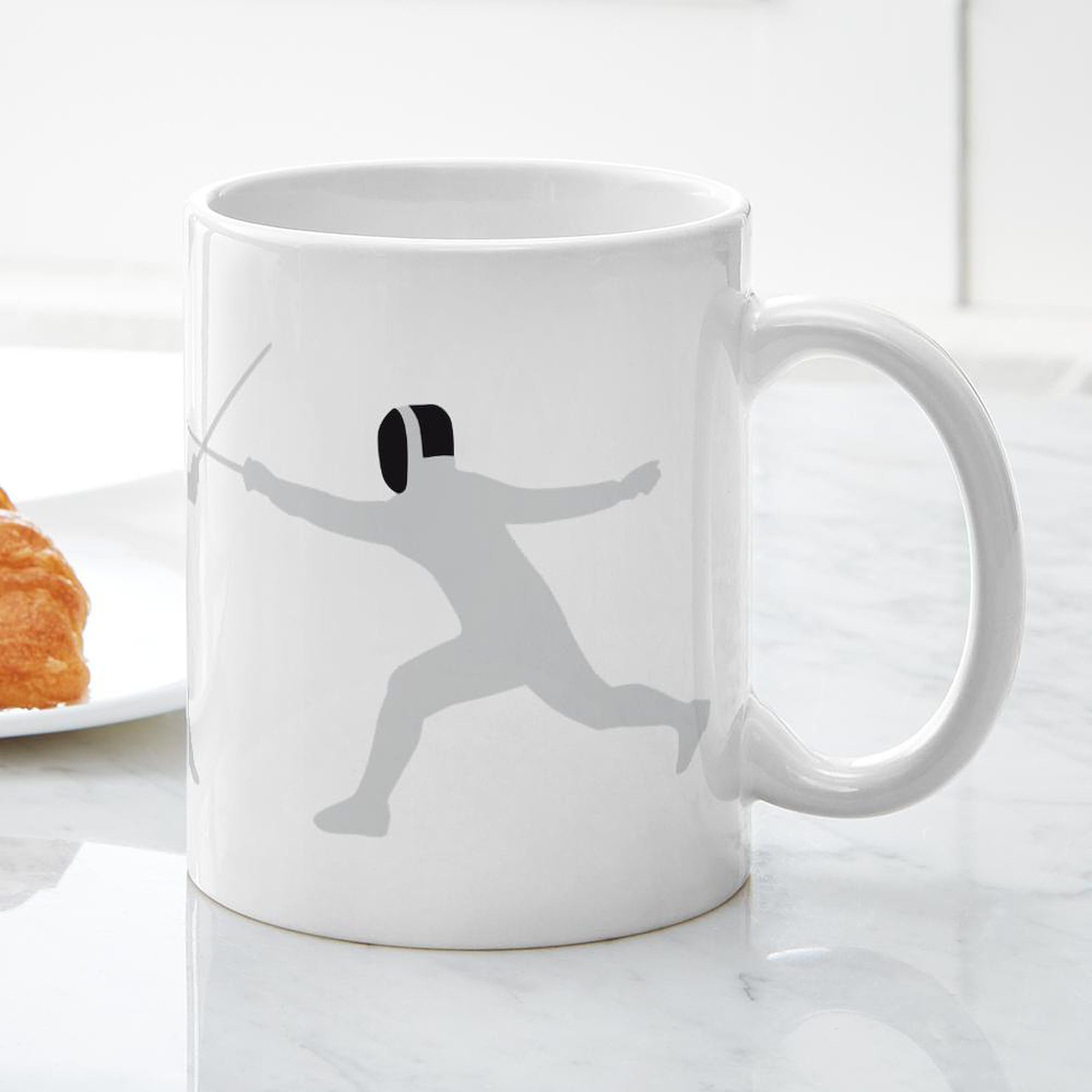Fencing Themed 11 oz (325 ml) Ceramic Coffee Mug - Perfect for Fencers, Coaches & Fans - Great for Training, Competitions & Gifts