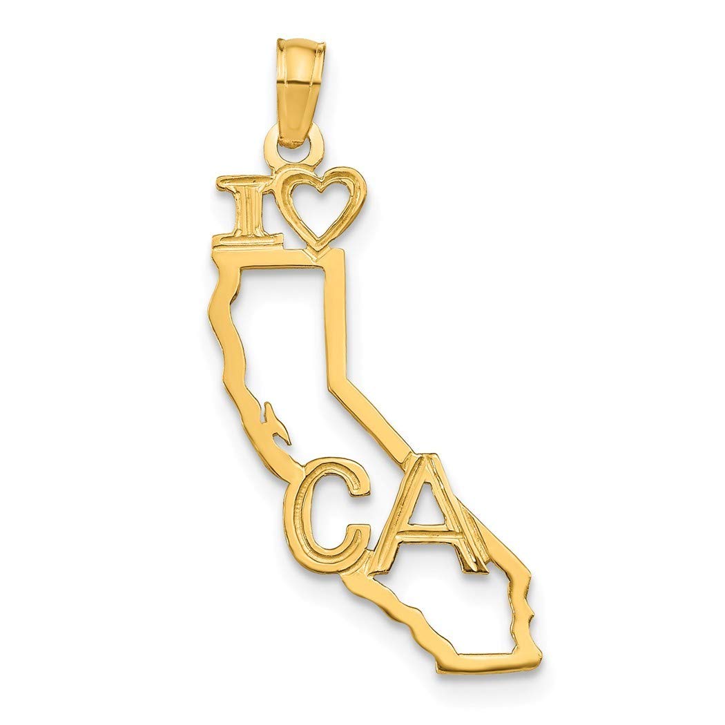 14K Solid Gold California State Pendant Necklace for Women - Elegant Jewelry Gift for Her - Perfect for Birthday, Anniversary & Valentine's Day Gifts