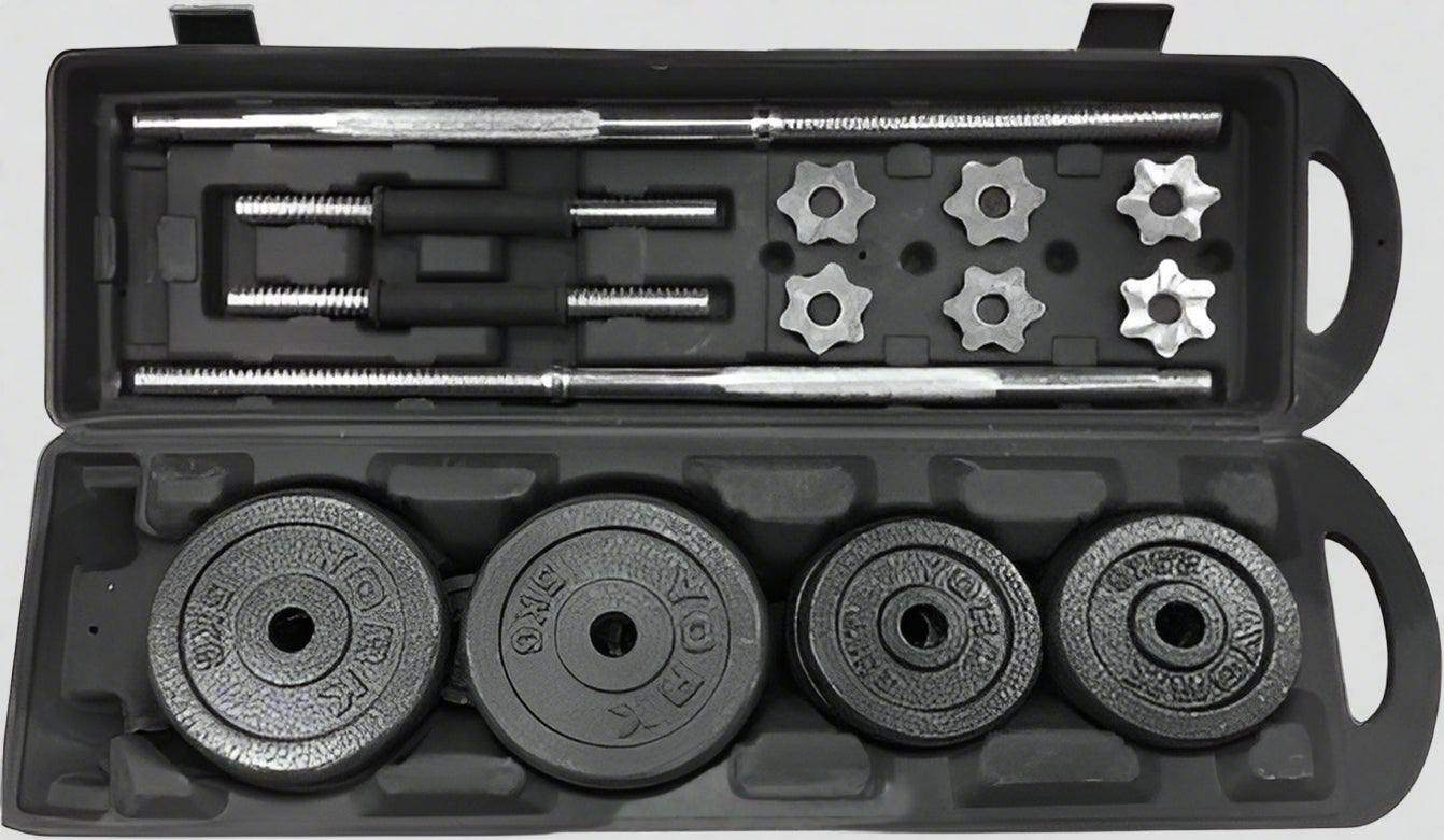 110 LB Adjustable Dumbbell and Barbell Set - Home Gym Free Weights for Strength Training | Perfect for Home Workouts, Weight Lifting & Fitness Training | SKU: 127534
