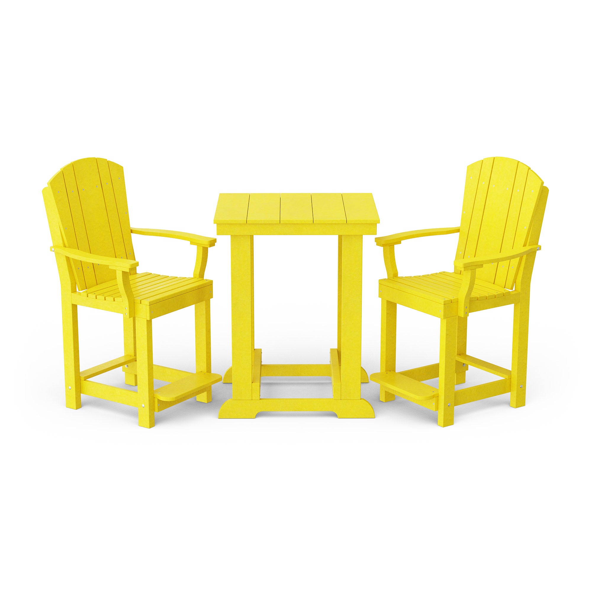Heritage 3-Piece Patio Counter Height Bar Set - Outdoor Bistro Table & Stools for Backyard, Deck, Garden, Poolside Dining & Entertaining