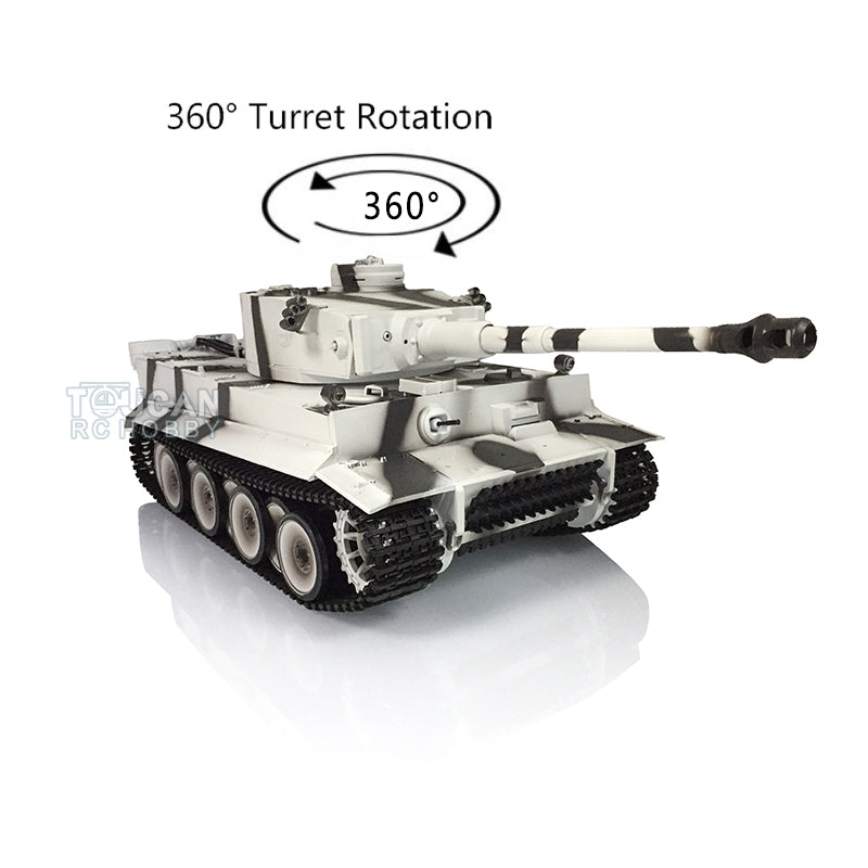 2.4GHz Henglong 1/16 Scale 7.0 Plastic German Tiger I RTR RC Tank Model 3818 with 360° Rotating Turret, Smoke Generator & Gearbox - No Barrel Recoil - Perfect for Military Enthusiasts, Collectors and RC Tank Battles