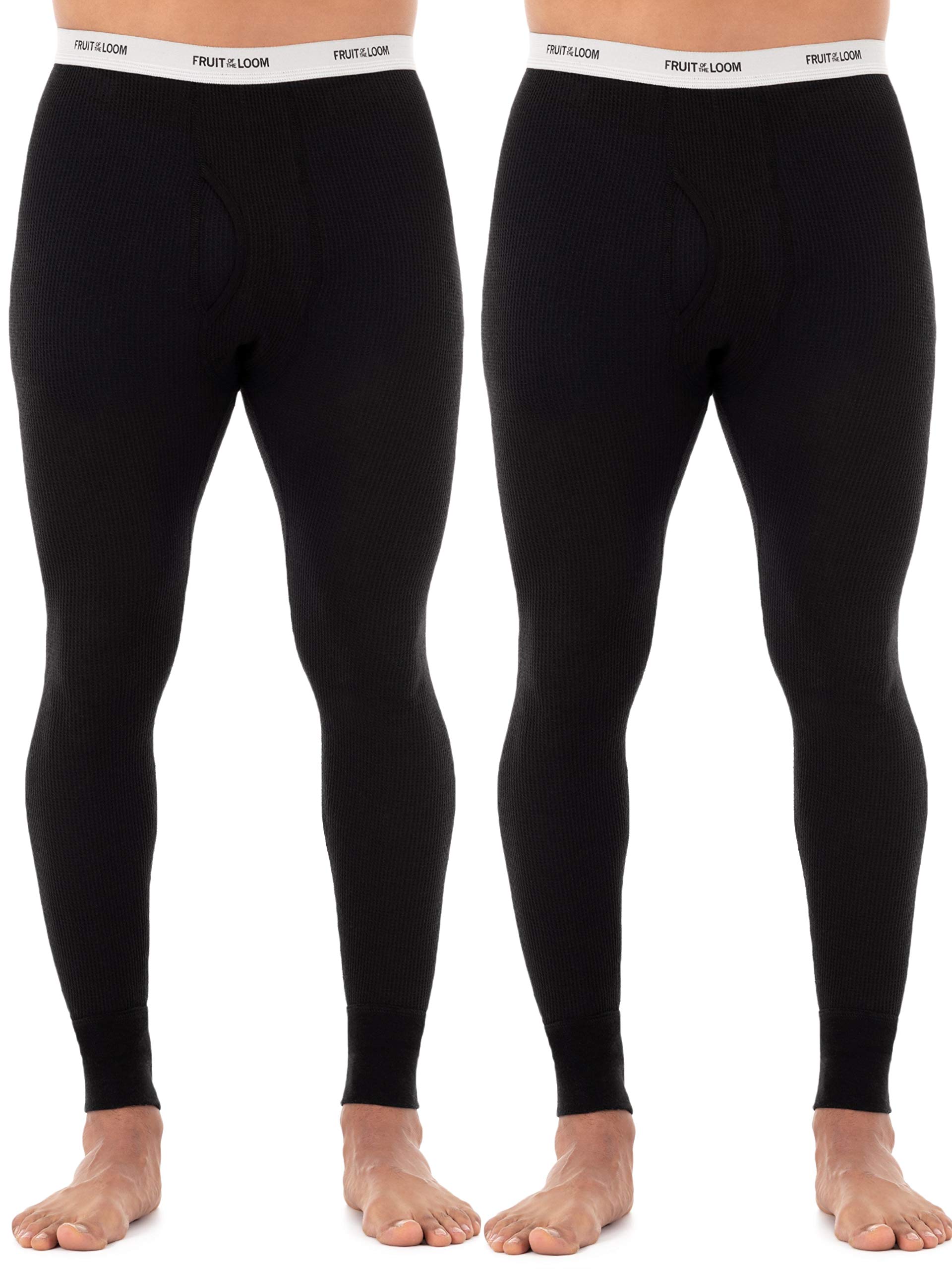 Fruit of the Loom Men's Classic Midweight Waffle Thermal Underwear Bottoms - 1 & 2 Pack Options for Winter Warmth & Layering | Perfect for Cold Weather, Outdoor Activities & Base Layer Comfort