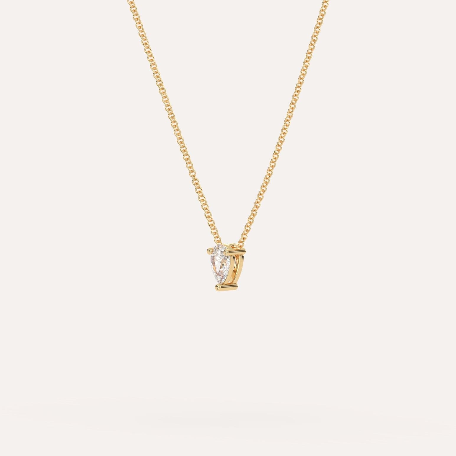 1/4 Carat Pear Floating Diamond Necklace - Elegant Dainty Pendant for Women - Perfect for Weddings, Anniversaries & Special Occasions