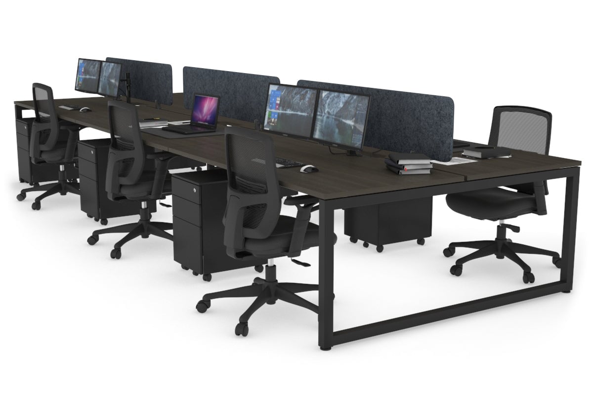 Quadro Loop Legs 6-Person Office Workstation - 1400L x 800W with Cable Management - Perfect for Open Office Layouts & Collaborative Workspaces