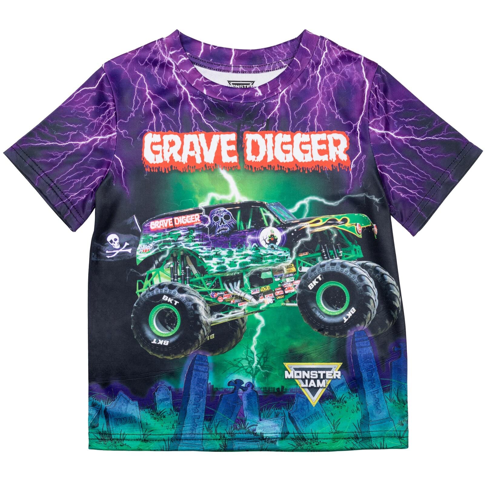 Monster Jam 3 Pack Boys' T-Shirts Set - Grave Digger, El Toro Loco & Megalodon Designs for Toddler to Big Kid (Ages 2-8) | Fun Graphic Tees for Playdates, Birthday Parties & Monster Truck Shows