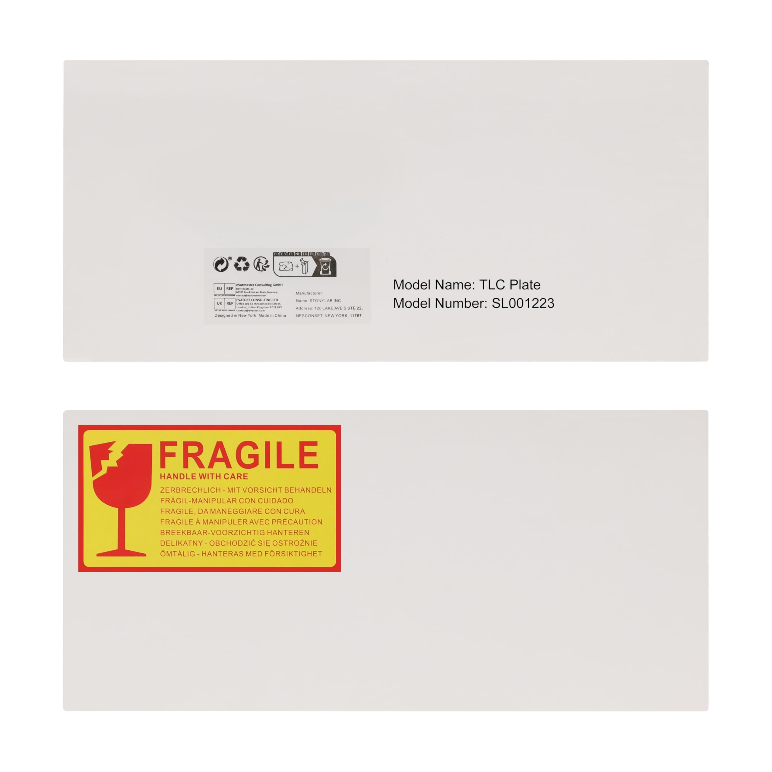 Stonylab Glass Backed TLC Silica Gel 60 Plates - 7.9 x 7.9 Inch Thin Layer Chromatography Analytical Plates with Silica Gel 60 GF254 (Pack of 10) - Perfect for Laboratory Analysis, Chemical Separation & Research Experiments
