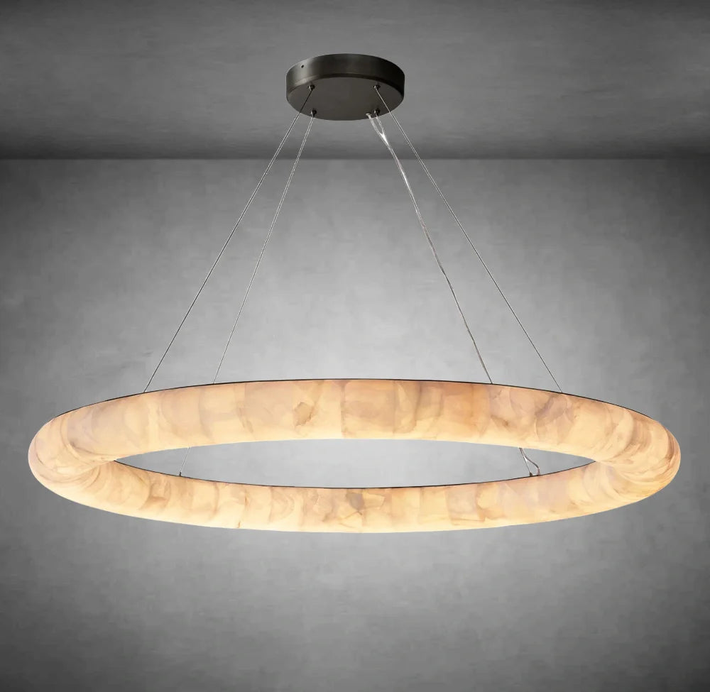 Maurice Lisse Round Crystal Chandelier - Modern Elegant Ceiling Light Fixture for Dining Room, Bedroom & Living Room Decor