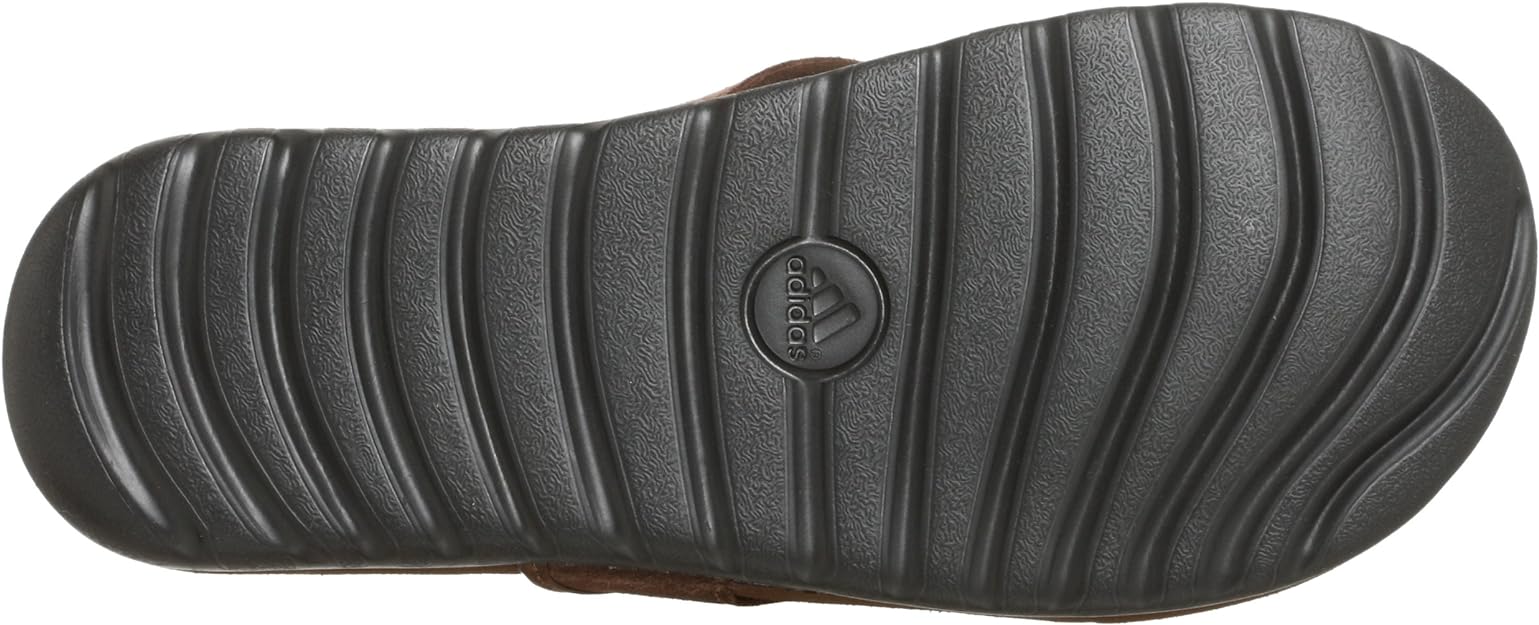 Adidas Men's Calo Leather Sandals - Chocolate/Neo Beige/Black - Size 6 M US | Comfortable & Stylish Summer Footwear for Beach, Pool, and Casual Outings