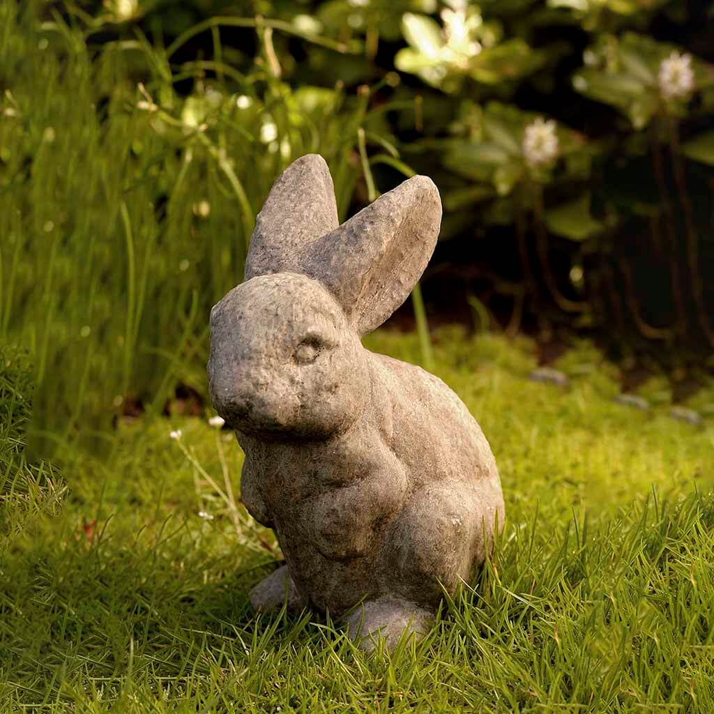 Campania International Rabbit Ears Up Statue - Elegant Garden Decor for Outdoor & Indoor Use - Perfect for Patio, Lawn, and Home Decoration
