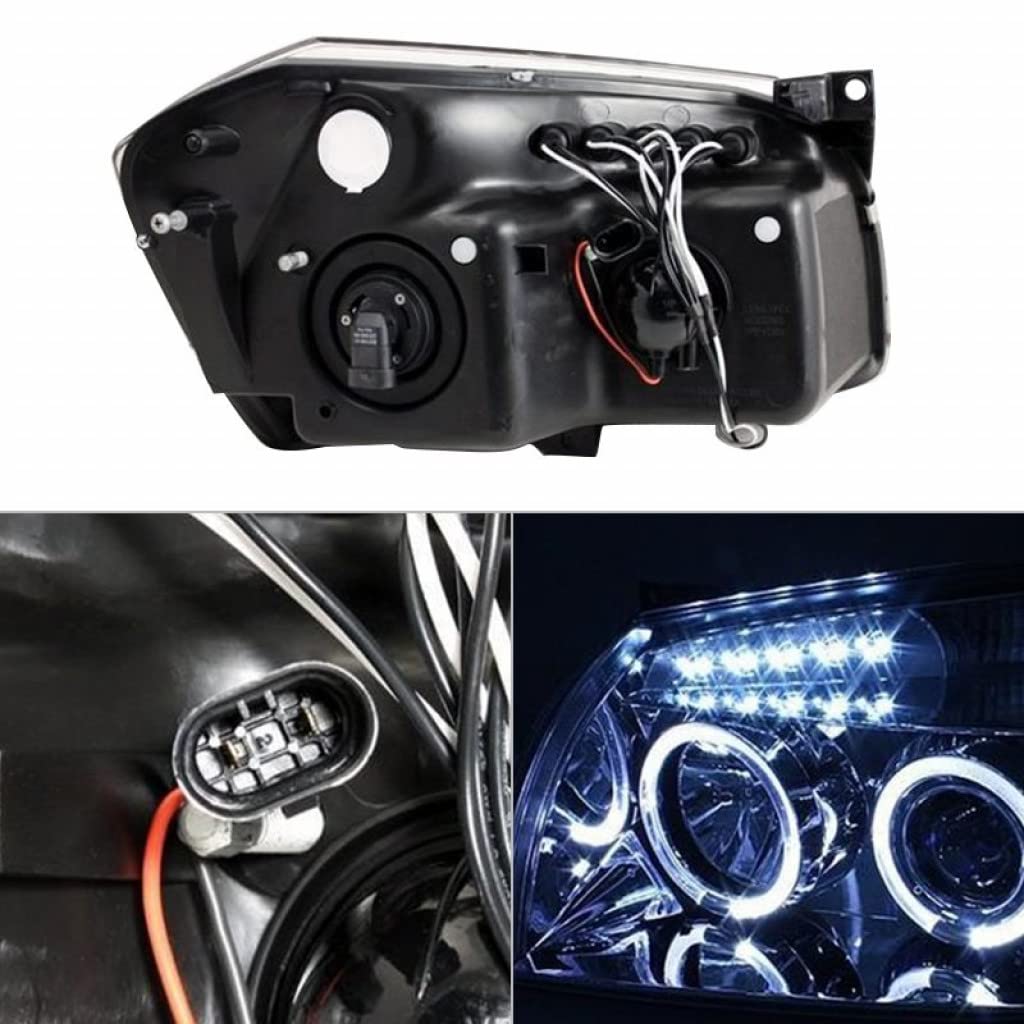 Spyder LED Projector Headlights for Dodge Magnum 2005-2007 - Halo LED Chrome Headlamp Assembly Pair (5009883) - Upgrade Your Night Driving Visibility & Style