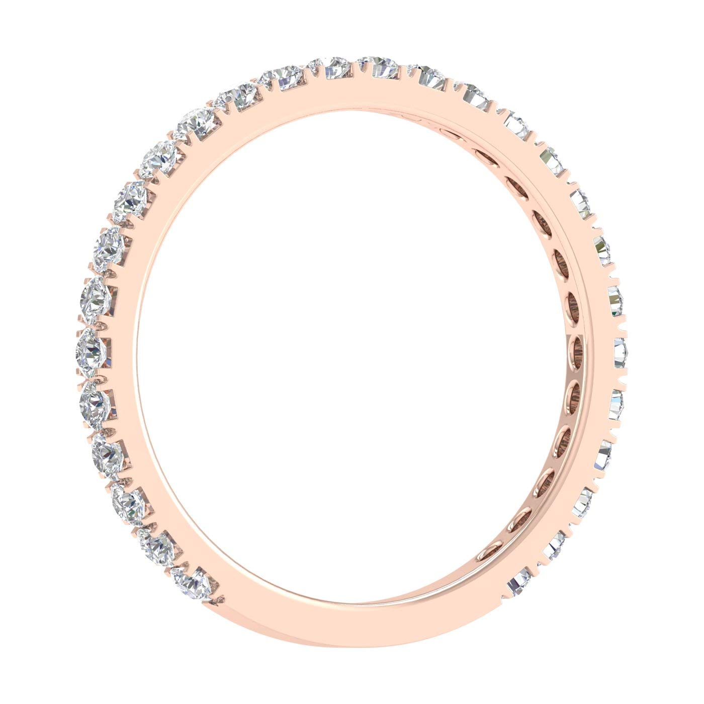 1/2 Carat Diamond 3/4 Eternity Wedding Band Ring in 14K Gold - IGI Certified | Elegant Bridal Jewelry for Engagement, Anniversary & Special Occasions
