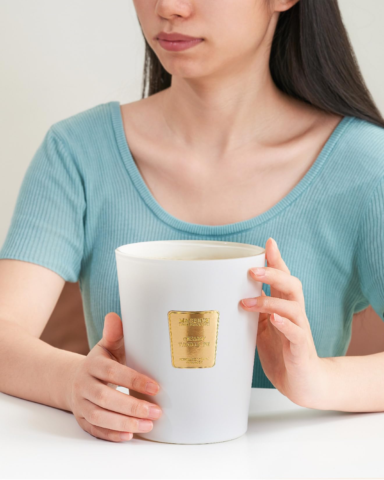 M&SENSE Extra Large 3-Wick Scented Candle - 35oz Creamy Vanilla Soy Wax Candle (150H Burn Time) | Aromatherapy Stress Relief, Home Fragrance & Housewarming Gift | Perfect for Living Room, Bedroom, Bathroom & Office Decor