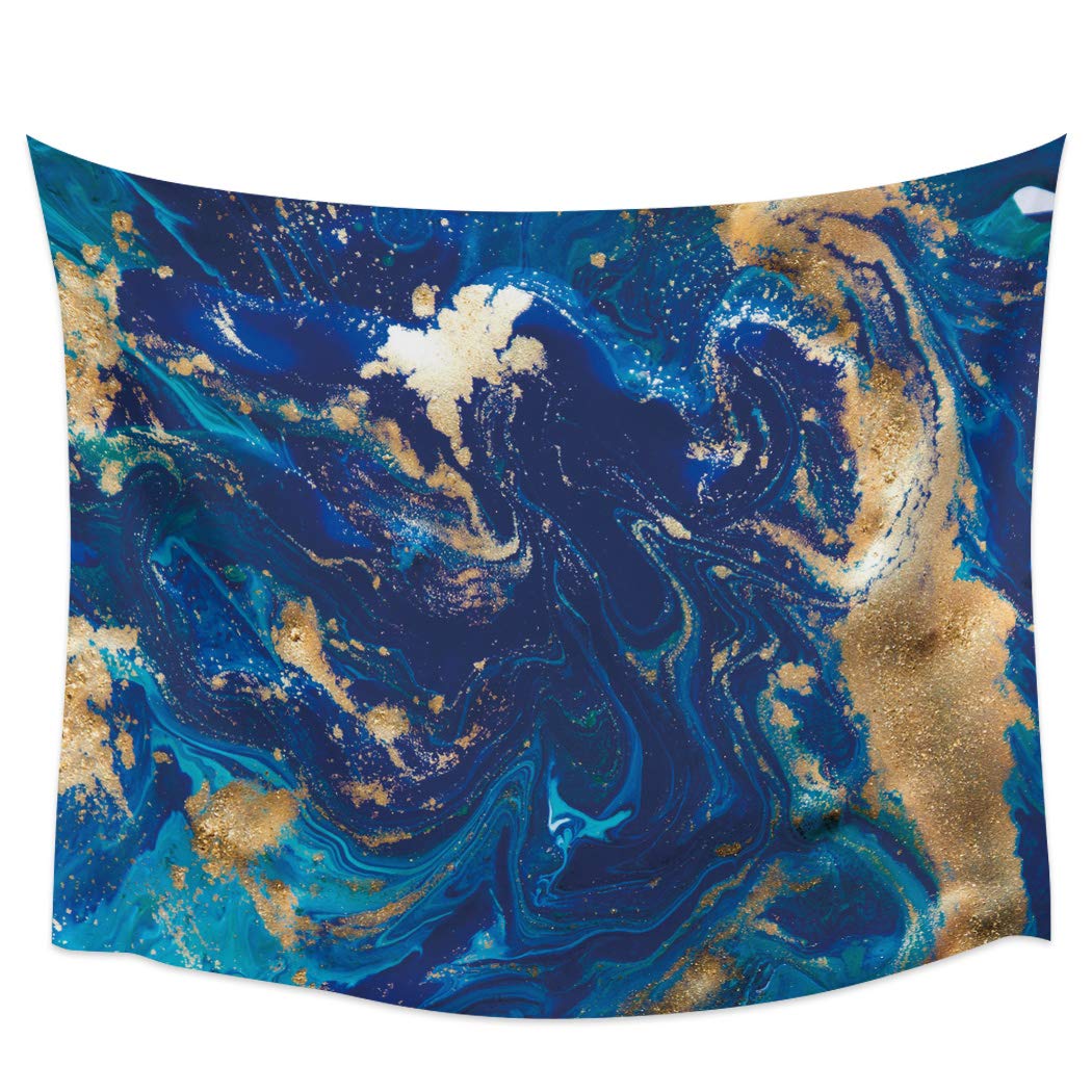 Abstract Marble Blue Gradient Painting Tapestry Wall Hanging - 39x59 Inch Modern Artwork Decor for Bedroom & Living Room - Perfect for Boho Home Decor, Dorm Room Aesthetics and Wall Art Display