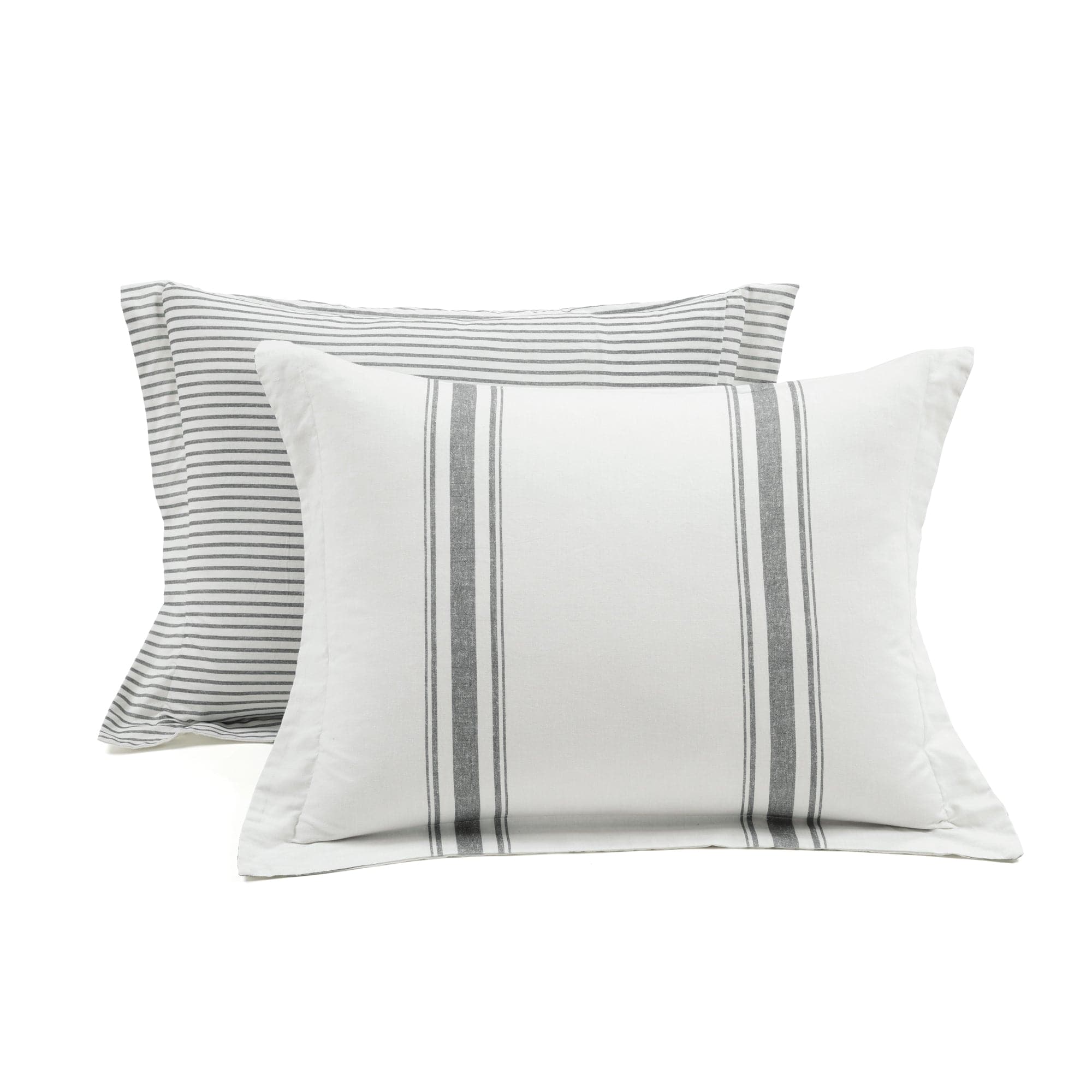 Farmhouse Stripe Reversible Comforter Set - Queen Size, Soft Breathable Cotton Bedding - Perfect for Cozy Bedroom Decor & Guest Room Styling