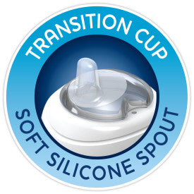 Chicco Silicone Spout Transition Sippy Cup 7oz for Babies 4 Months+ - BPA-Free Leak-Proof Training Cup for Smooth Transition from Bottle to Cup, Ideal for Home, Daycare & Travel