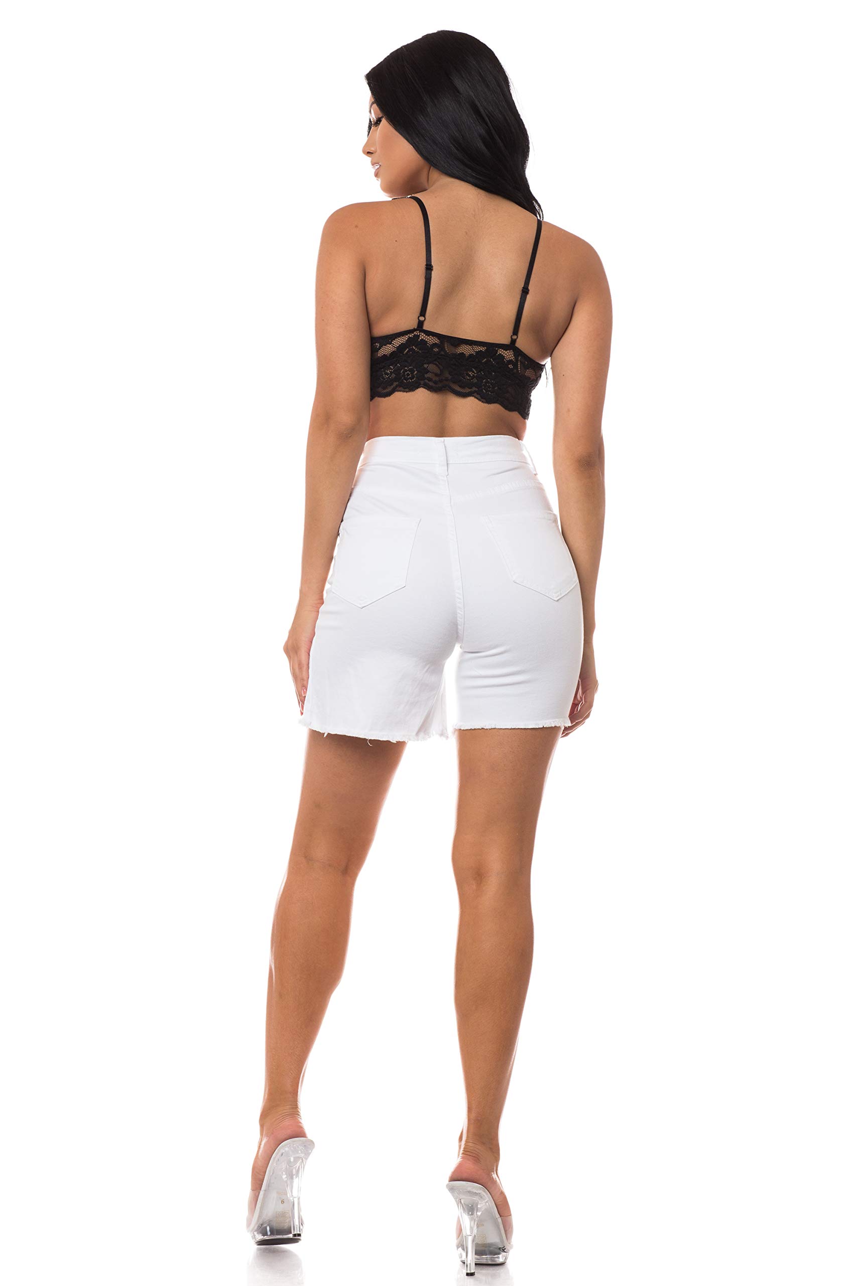 Aphrodite Women's Distressed Denim Shorts - Ripped Skinny Stretch Jeans for Casual Wear | Spring Summer Fashion | Perfect for Beach, Parties & Everyday Outfits