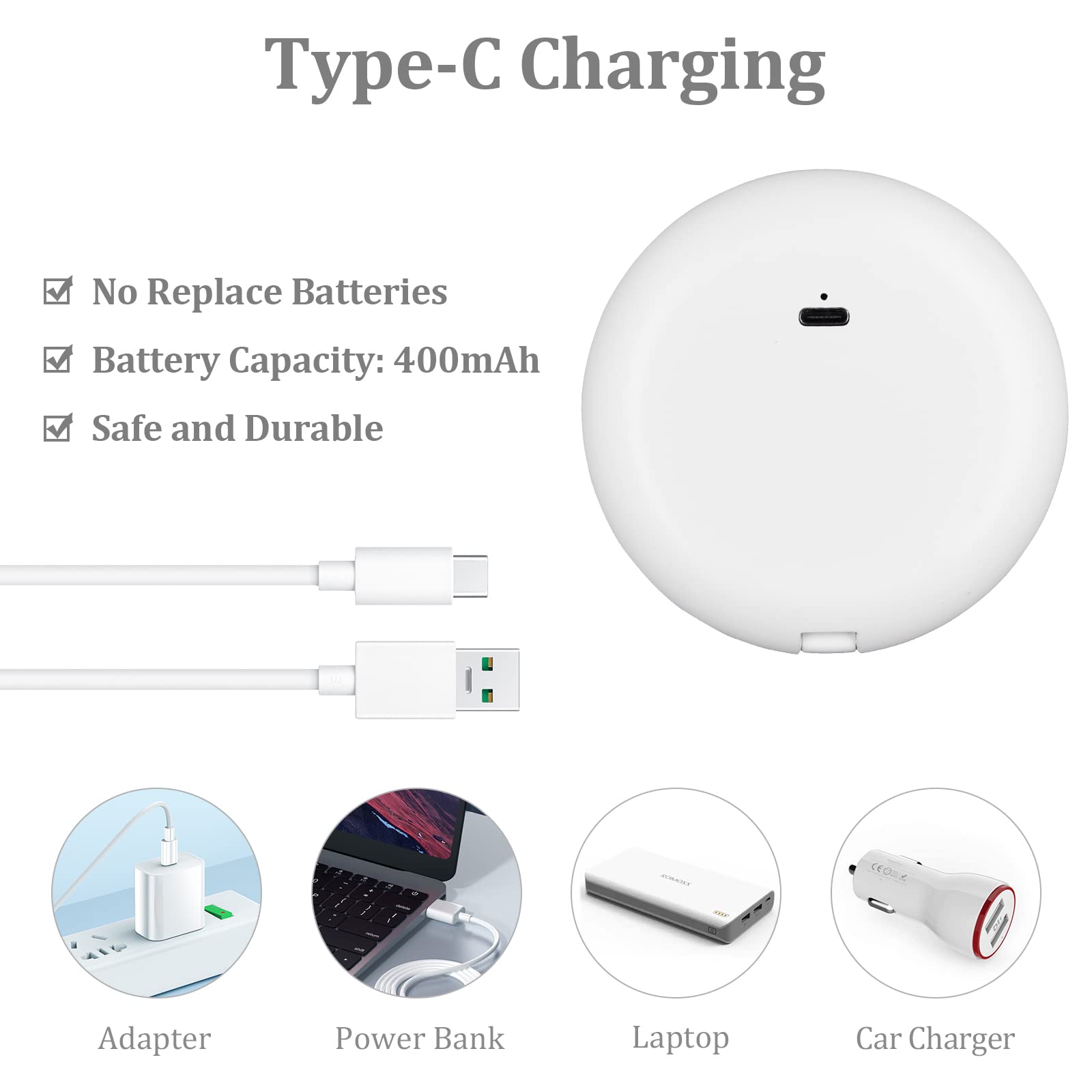 Kintion Rechargeable LED Compact Mirror with Light - 1X/10X Magnification, 2-Sided Folding Travel Makeup Mirror, Portable Pocket Mirror for Women, Perfect Gift (White) | Ideal for Travel, Home, Office & On-the-Go Touch Ups