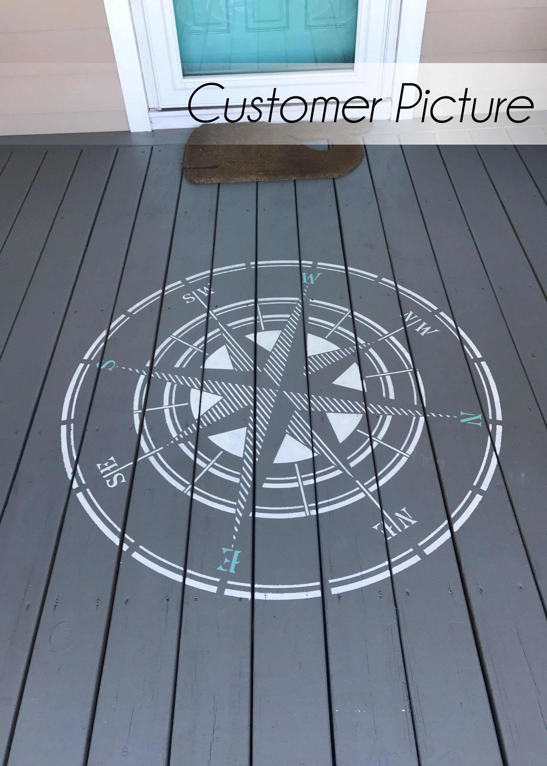 Wind Rose Compass Circular Wall & Floor Stencil - Perfect for DIY Home Decor, Nautical Themed Rooms, and Creative Painting Projects