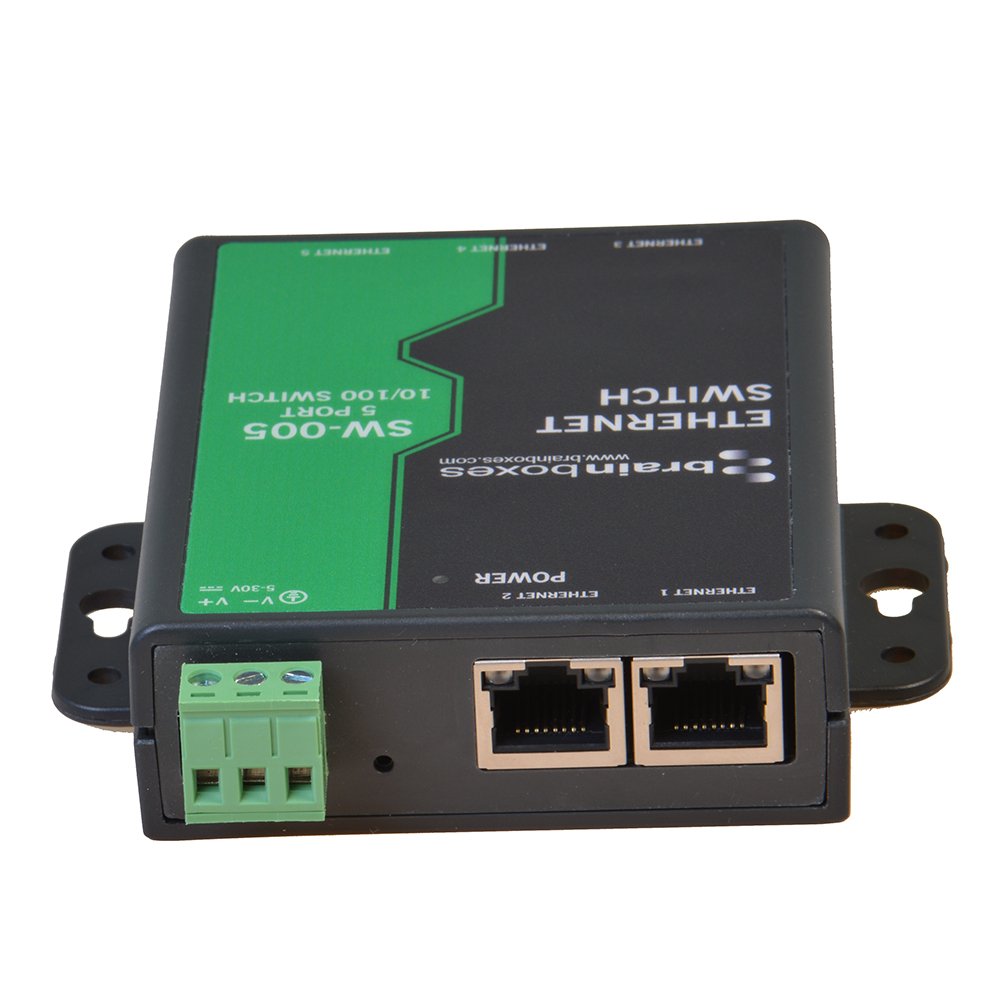 Brainboxes SW-005 5 Port Gigabit Unmanaged Ethernet Network Switch - Wall Mountable, Plug & Play for Home Office, Gaming, and Small Business Networking
