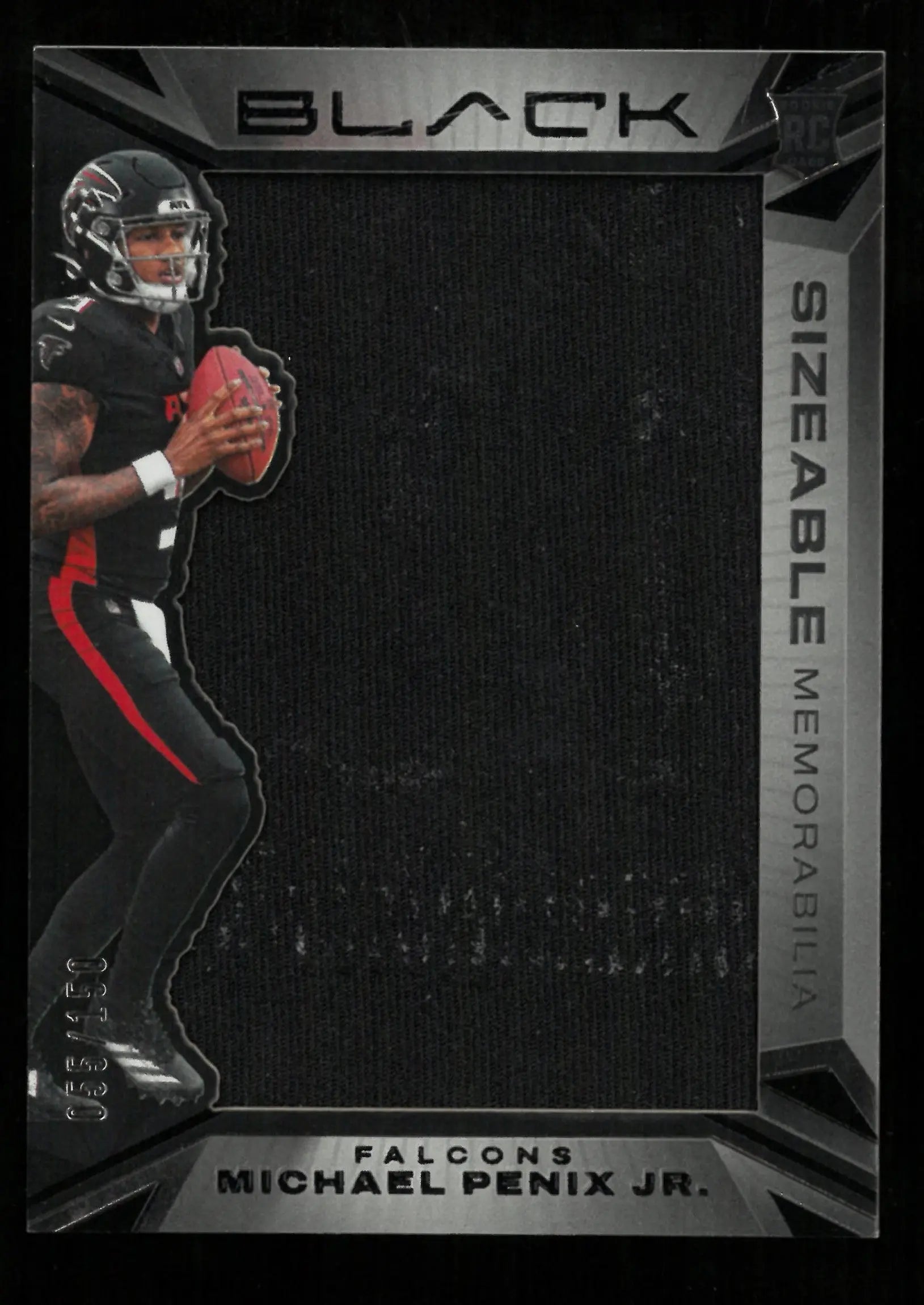 2024 Panini Black Football Michael Penix Jr Rookie Card Patch /150 - Limited Edition Collectible for NFL Fans & Sports Memorabilia Enthusiasts - Perfect for Display, Trading, and Investment