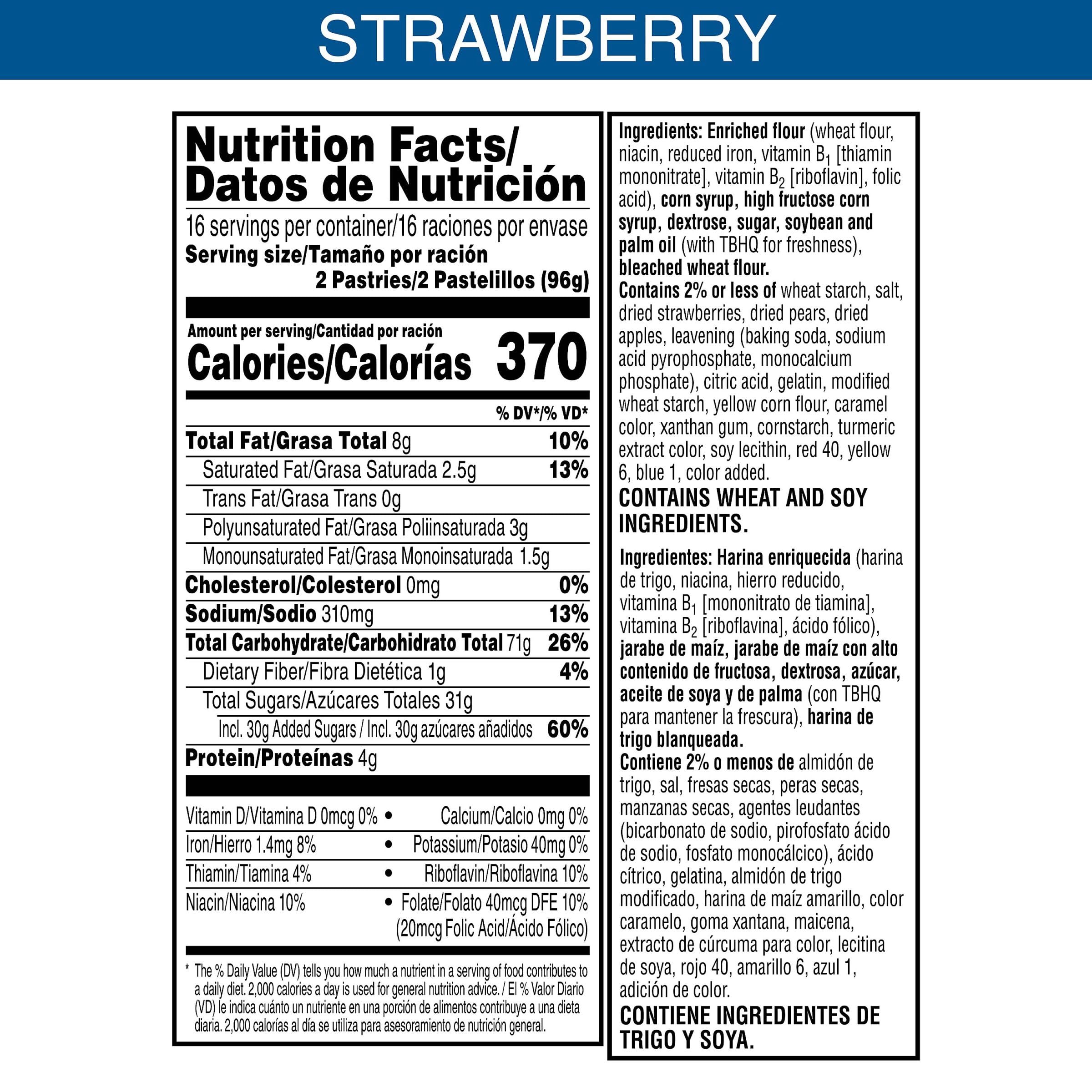 Pop-Tarts Toaster Pastries - Frosted Strawberry Flavor, 54.1oz Family Pack (32 Count) | Breakfast Food & Kids Snacks for School Lunches, Quick Breakfasts & After-School Treats