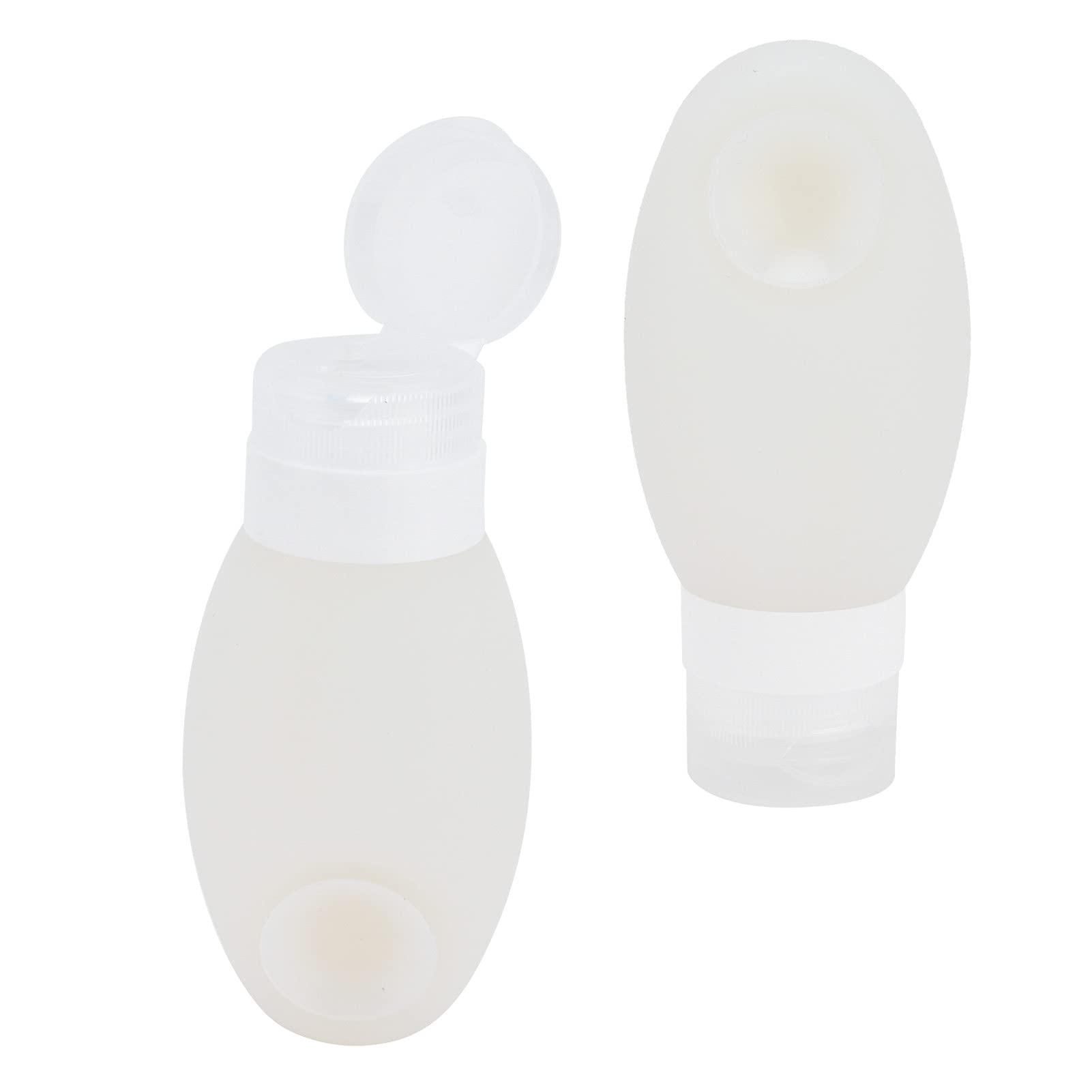 **Travel Size Containers - Food Grade Silicone Leak-Proof Travel Bottles for Shampoo, Conditioner & Cosmetics (White) - Perfect for Toiletries, Airplane Carry-On & Gym Essentials**