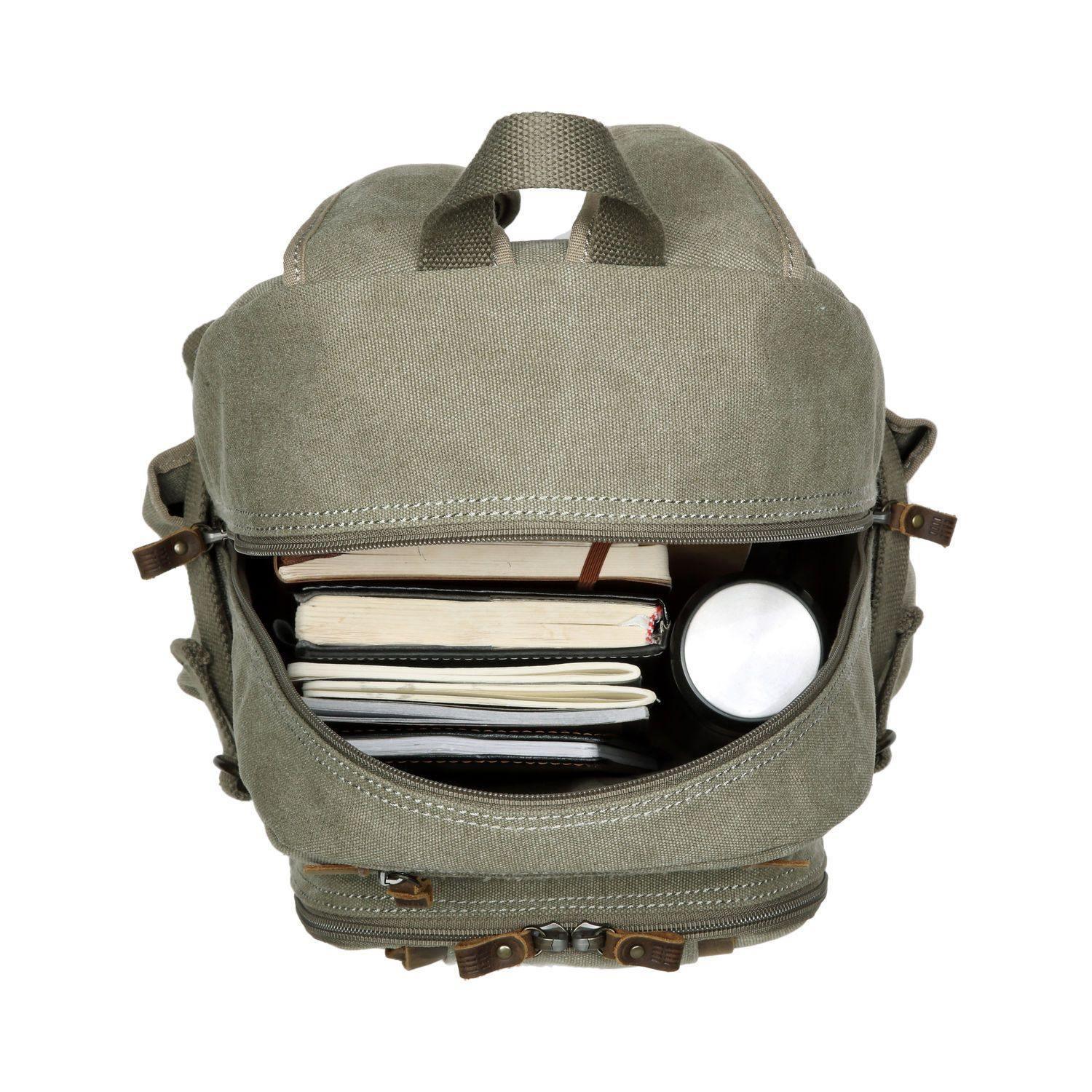 TRP0256 Troop London Classic Canvas Backpack - Medium Size Durable School & Travel Backpack for Men & Women - Perfect for College, Commuting & Outdoor Adventures