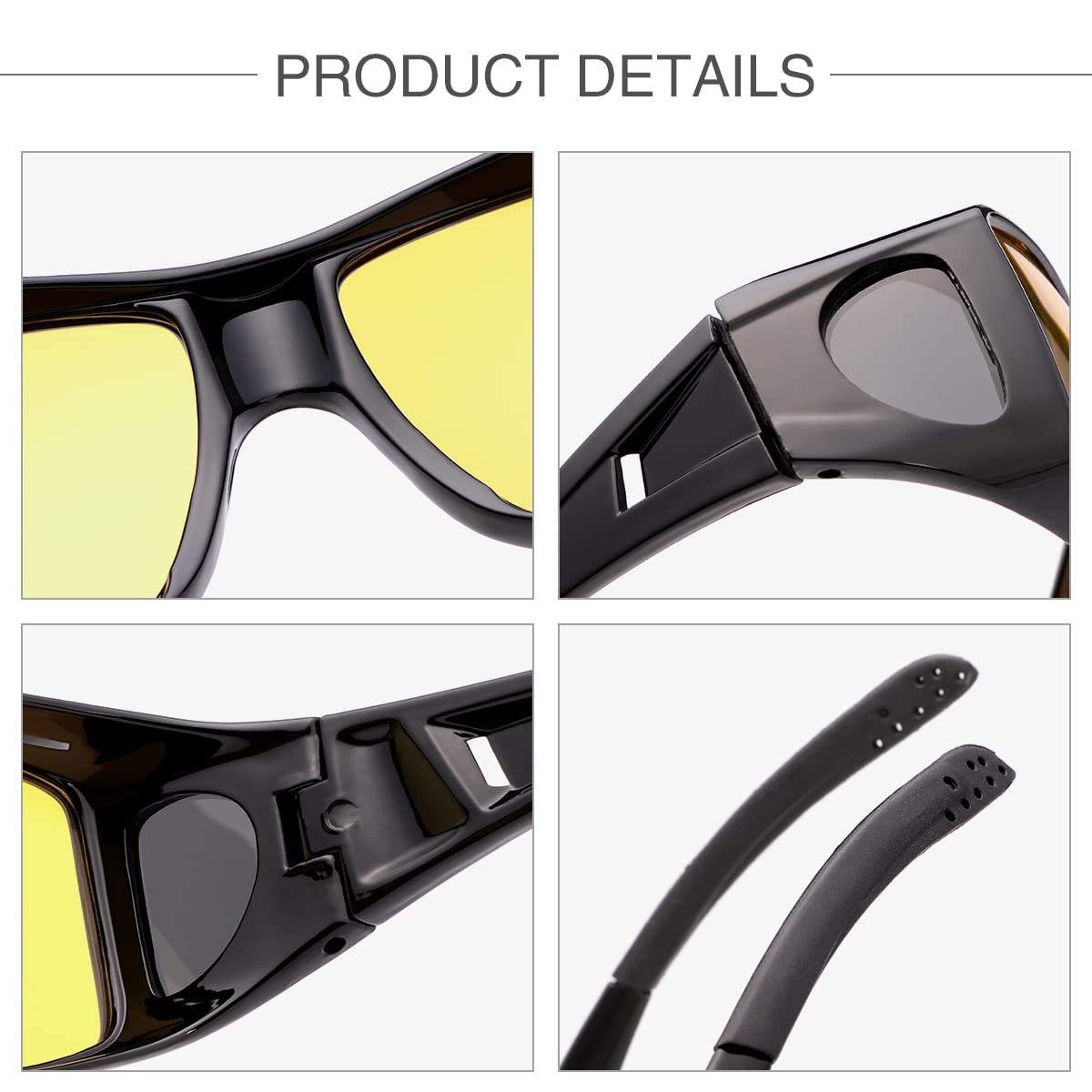 Wrap Around Sunglasses with Polarized Lenses - 100% UV Protection Fit Over Prescription & Regular Glasses | Perfect for Driving, Outdoor Sports & Daily Sun Protection