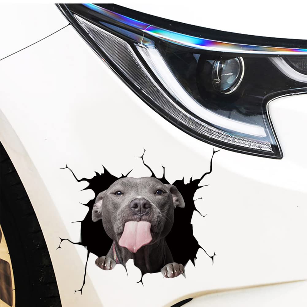 Realistic 3D Dog Stickers for Car Windows - Funny Pet Decals & Puppy Crack Electrostatic Clings - Waterproof Auto Decor Accessories for Cars, Walls & Home Use