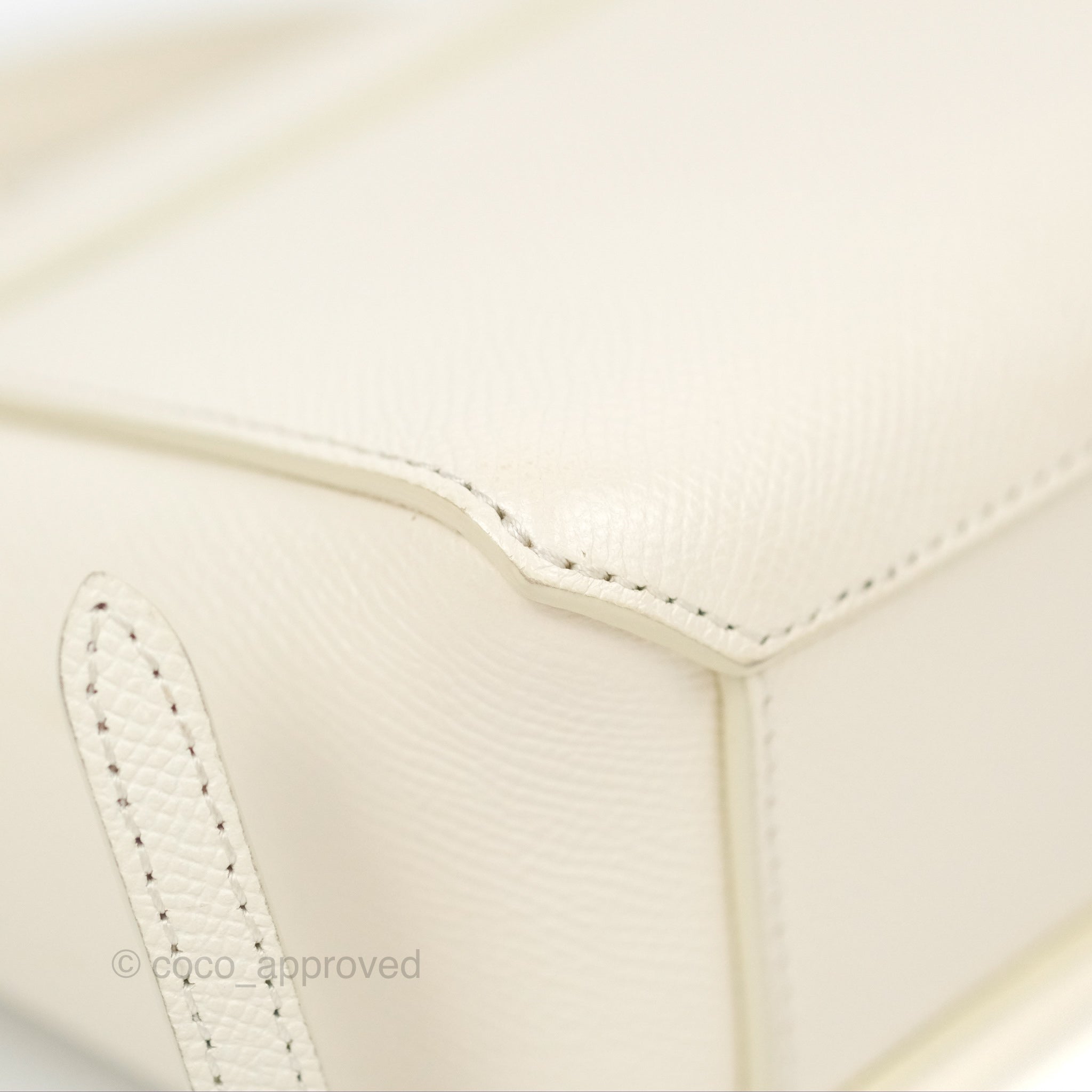 Celine Pico Belt Bag in White Grained Calfskin with Gold Hardware - Luxury Crossbody Bag for Women, Perfect for Everyday Use and Special Occasions