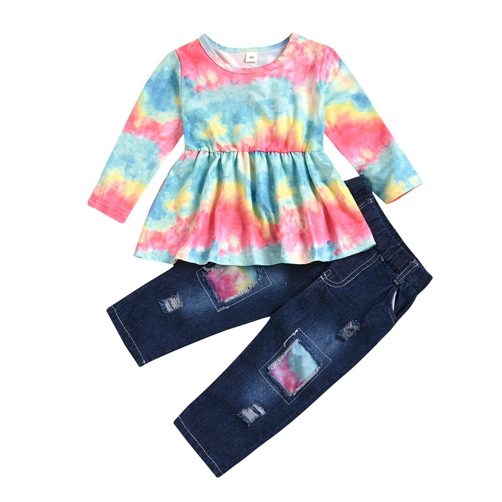 Tie-Dye Baby Girl Outfits Set - Toddler Casual Clothes with Pants & T-Shirt | Cute Playtime & Photo Shoot Outfits