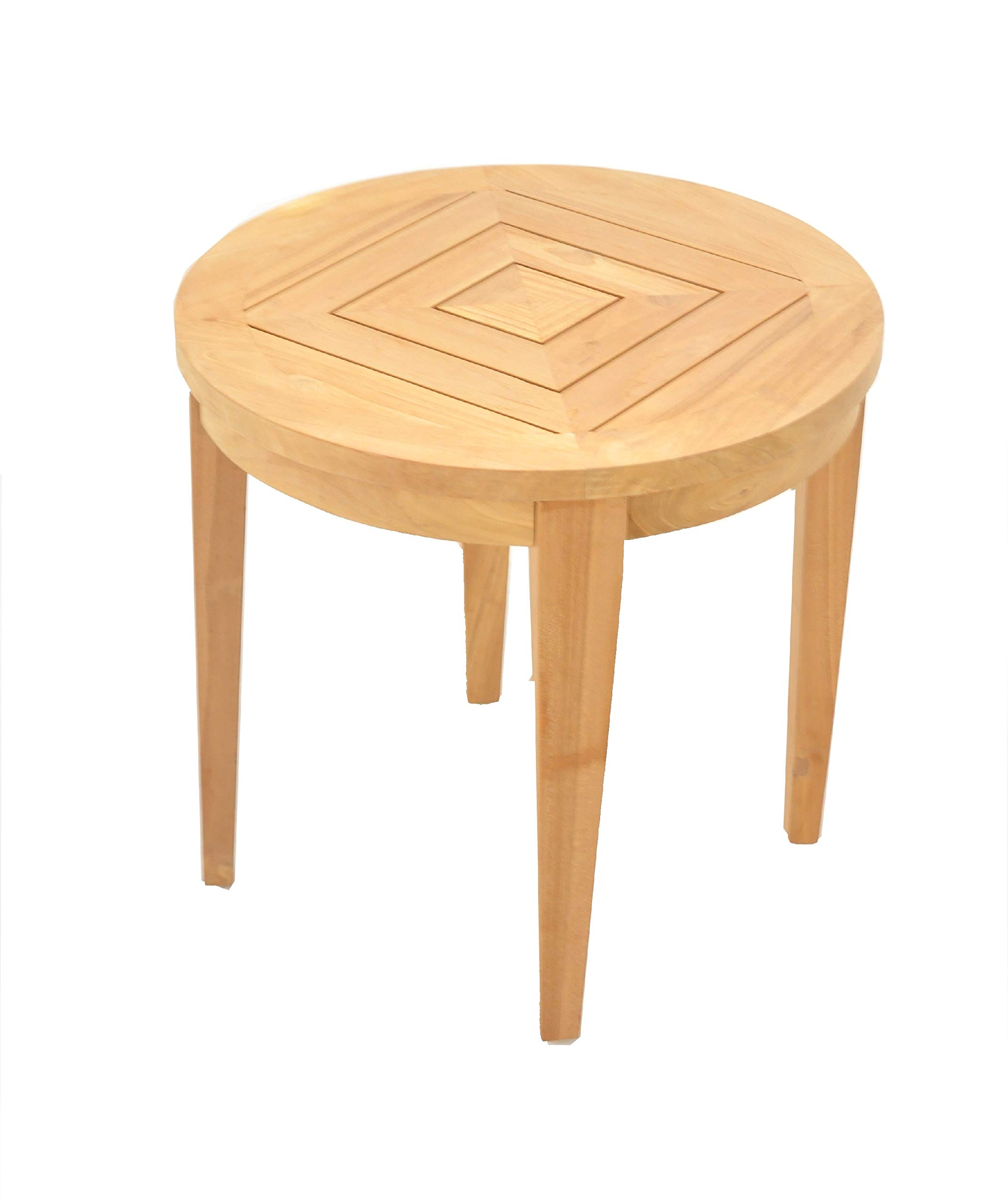 Premium 2-Seater Teak Wood Dining Set with Round Side Table & 2 Stackable Arm Chairs - Solid Grade-A Teak Furniture for Patio, Garden, or Indoor Dining - WHDSLV