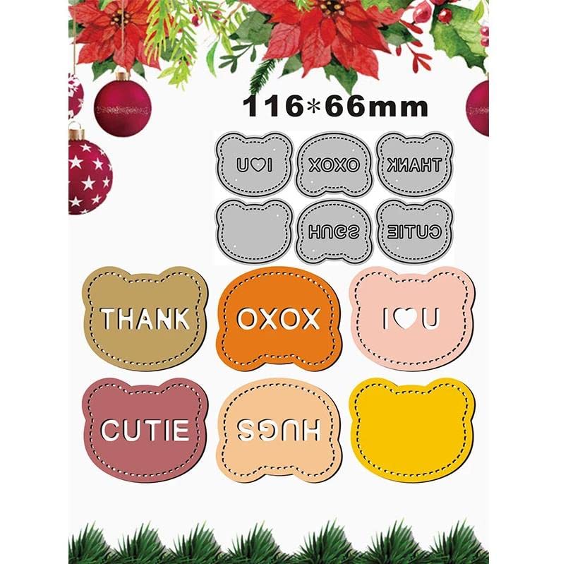 Bear Letters Frame Cutting Dies for DIY Crafts, Scrapbooking, Card Making & Embossing | Decorative Paper Stencils & Templates for Handmade Cards, Albums & Home Decor Projects
