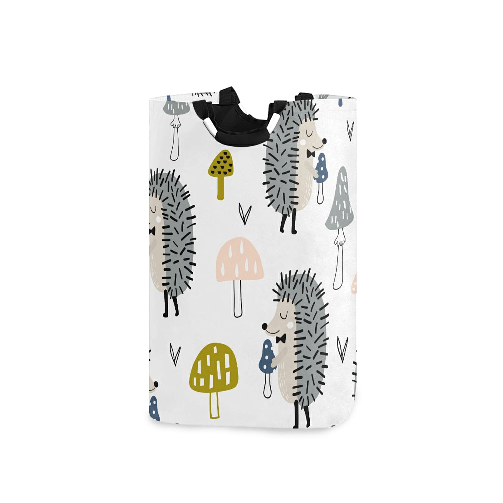 Cute Hedgehog & Mushroom Laundry Hamper - Foldable Large Clothes Basket with Handles, Storage Organizer for Family, Dorm, Bathroom, Closet & Kids Room | Perfect for Laundry Day, Toy Storage & Home Organization