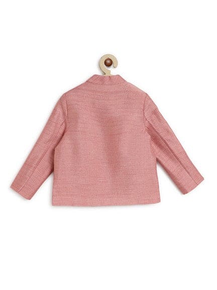Pre Order: Baby Boy Silk Bandhgala Pink Sherwani Outfit for Weddings, Festivals & Special Occasions - Elegant Traditional Indian Attire for Infants & Toddlers