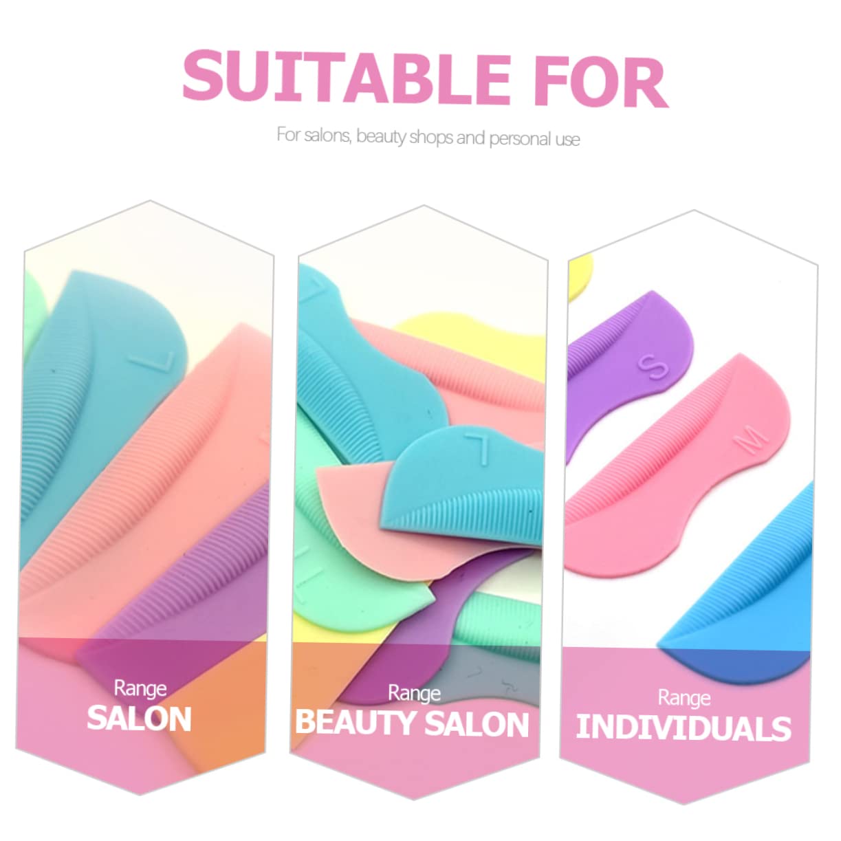 Minkissy 2 Sets Reusable Silicone Eyelash Lifting Pads - 5 Pairs x 2 for Professional Salon & Home Lash Lift Treatments | Perfect for DIY Eyelash Extensions & Beauty Enhancement