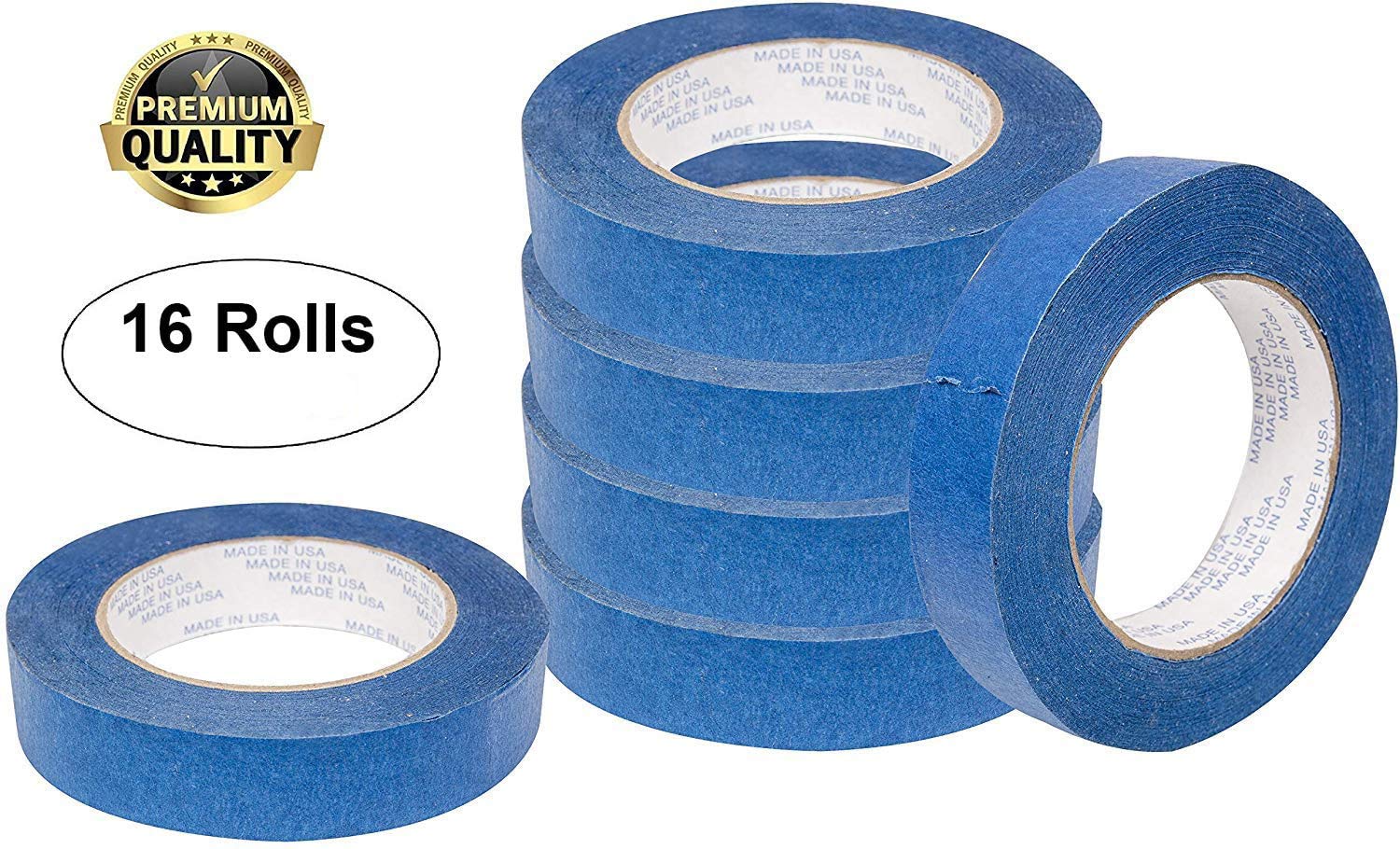 ABC Packing Tape 3 Inches x 60 Yards - 16 Rolls Heavy Duty Blue Painters Tape, 5.7 Mil Thick Packaging & Shipping Tape for Boxes, Walls, Mailing - Perfect for Home Moving, Office Storage & DIY Projects