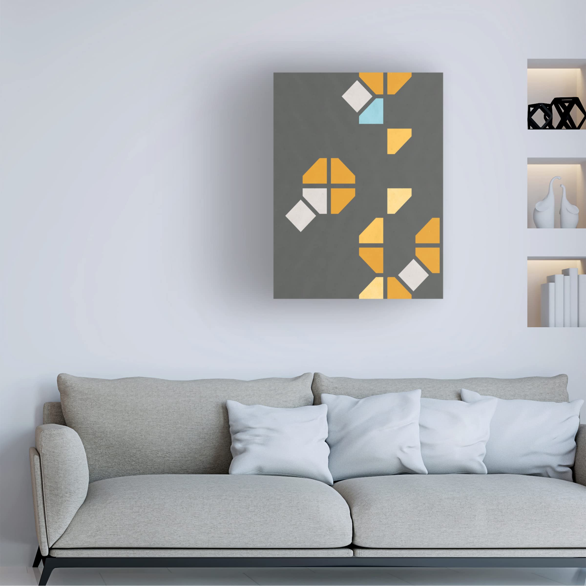 Trademark Fine Art 'Traffic Jam IV' Canvas Wall Art by June Erica Vess - Modern Cityscape Painting for Living Room & Office Decor