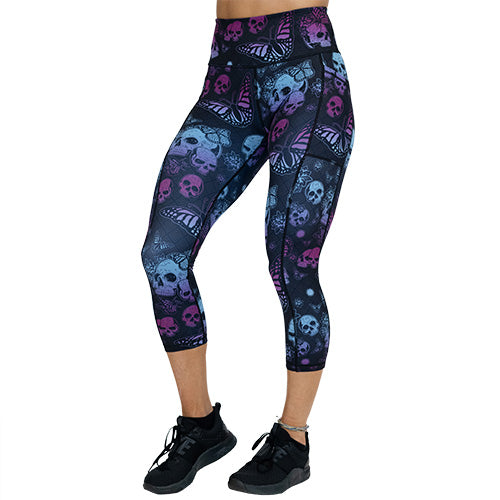 Pretty Deadly Leggings - High Waisted Yoga Pants for Women | Vibrant Printed Workout Leggings | Perfect for Gym, Running & Lounge Wear