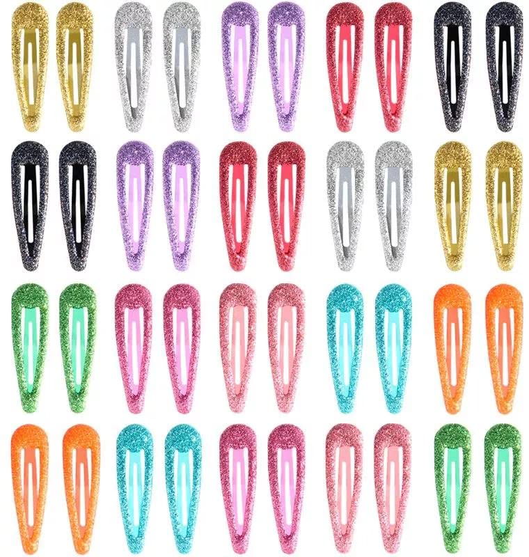 Ghelonadi Glitter Metal Snap Hair Clips for Girls & Women - 6 Pairs Multicolor Tik Tak Barrettes Hair Accessories for Babies, Toddlers, Kids & Teens - Perfect for School, Parties & Daily Styling