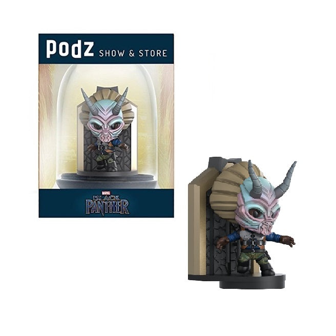 Comicave Studios Erik Killmonger Dual Function Action Figure & Storage Container - Collectible Marvel Black Panther Movie Merchandise for Display and Home Organization