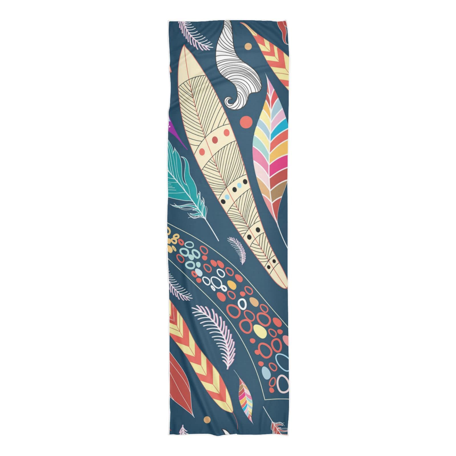 Cooling Sports Towels - Quick Dry Workout Towels for Gym, Running & Yoga - Sweat Absorbent, Lightweight & Breathable - Ethnic Abstract Feather Design - Perfect for Fitness, Outdoor Activities & Hot Weather