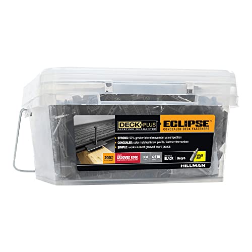 Deck Plus Eclipse Hidden Deck Fasteners - 360 Pack Stainless Steel Black Deck Screws & Wood Screws for Outdoor Decking, Fencing & Woodworking Projects