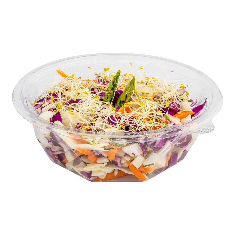 Eco-Friendly 16 oz Round Clear PLA Compostable To-Go Bowls (6